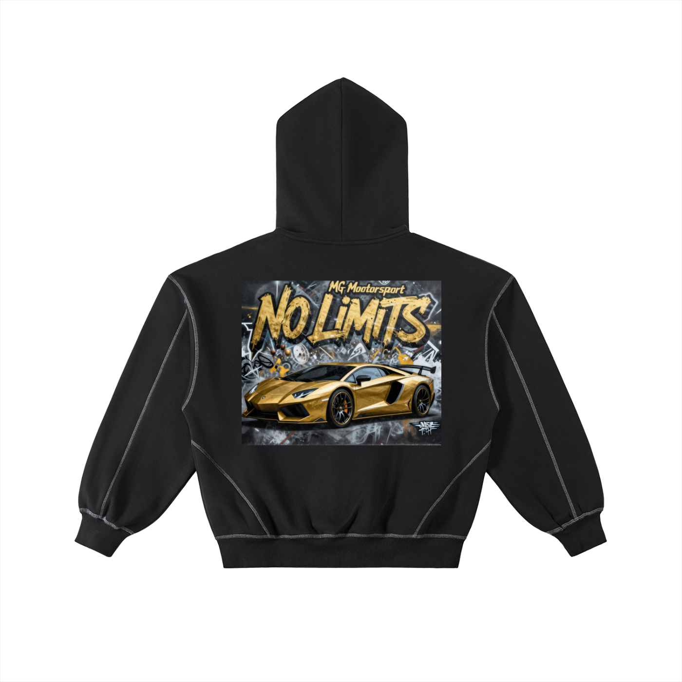 MG Motorsport No Limits Premium Zip Hoodie – Black & Gold