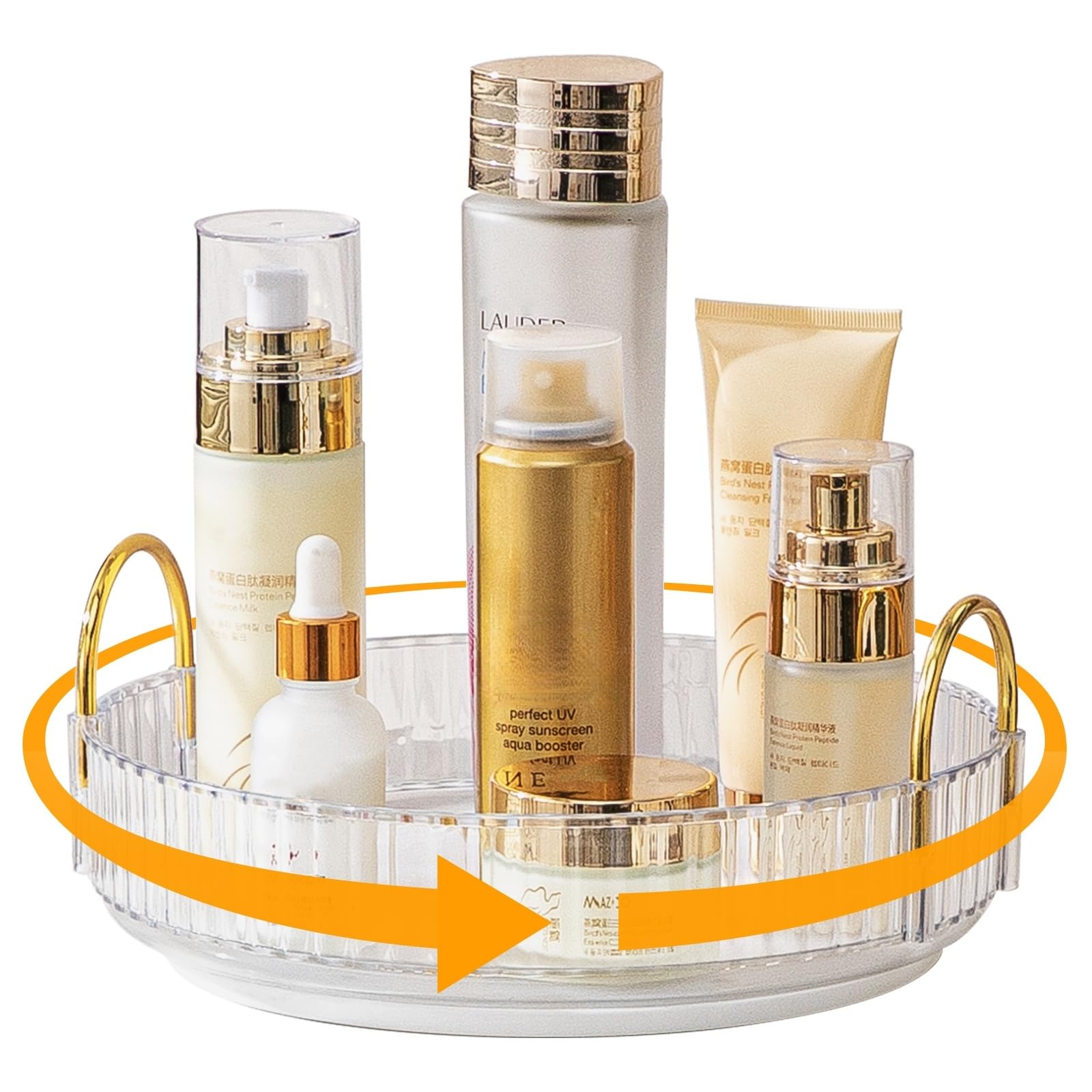 360° Rotating Makeup Organizer -Cosmetic Storage Tray